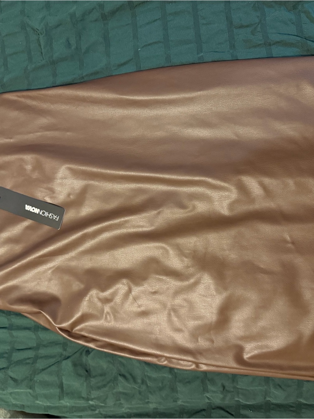 Fashion Nova Brown Faux Leather Women’s Dress